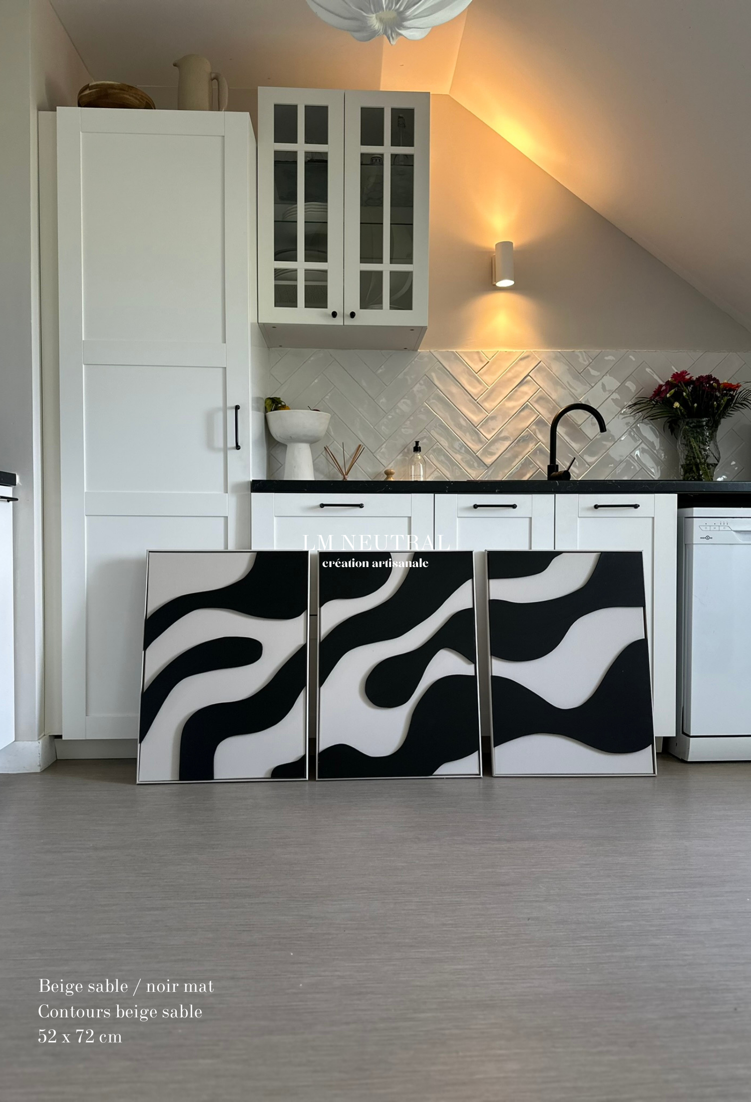 Trio modèles Odessa - Tableaux en relief 3D - Lot de 3