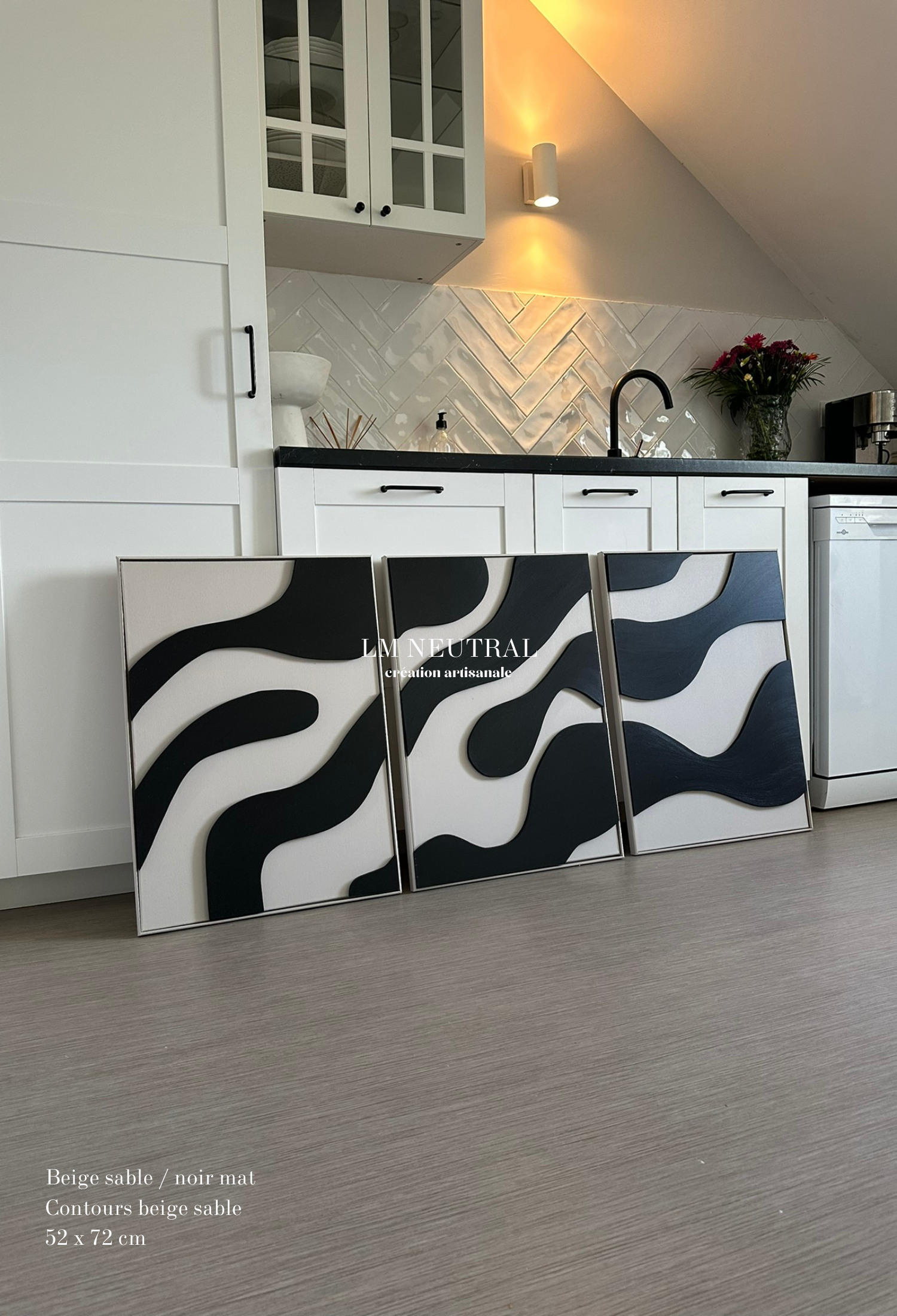 Trio modèles Odessa - Tableaux en relief 3D - Lot de 3