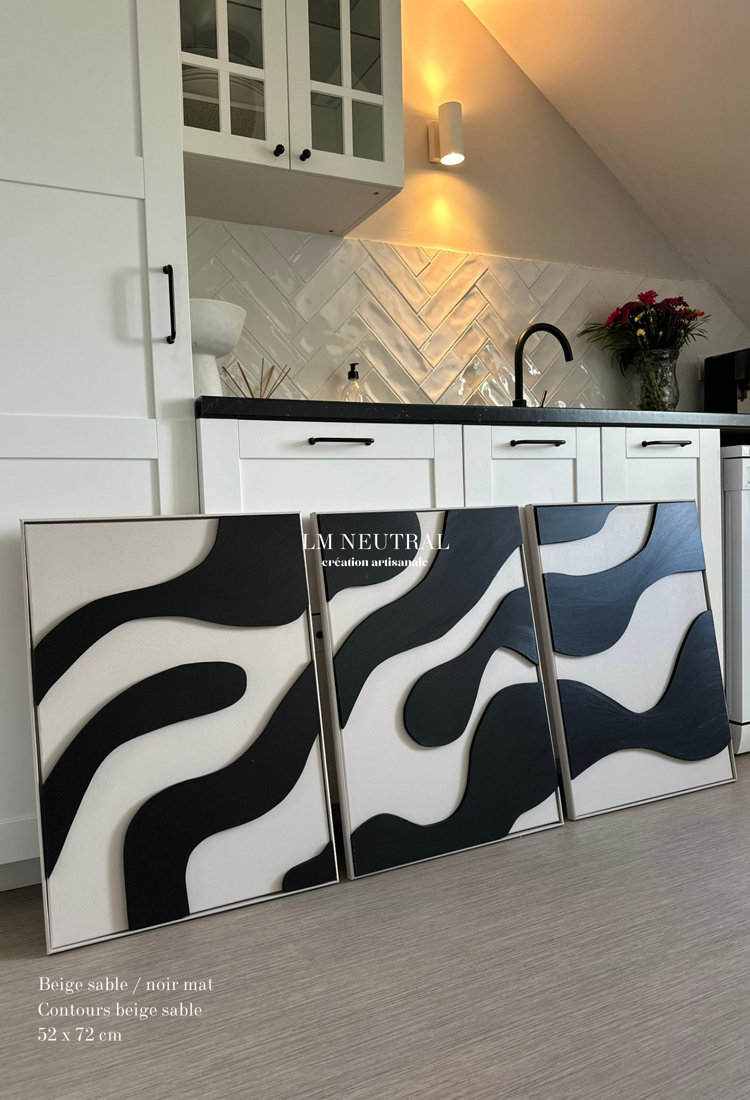 Trio modèles Odessa - Tableaux en relief 3D - Lot de 3