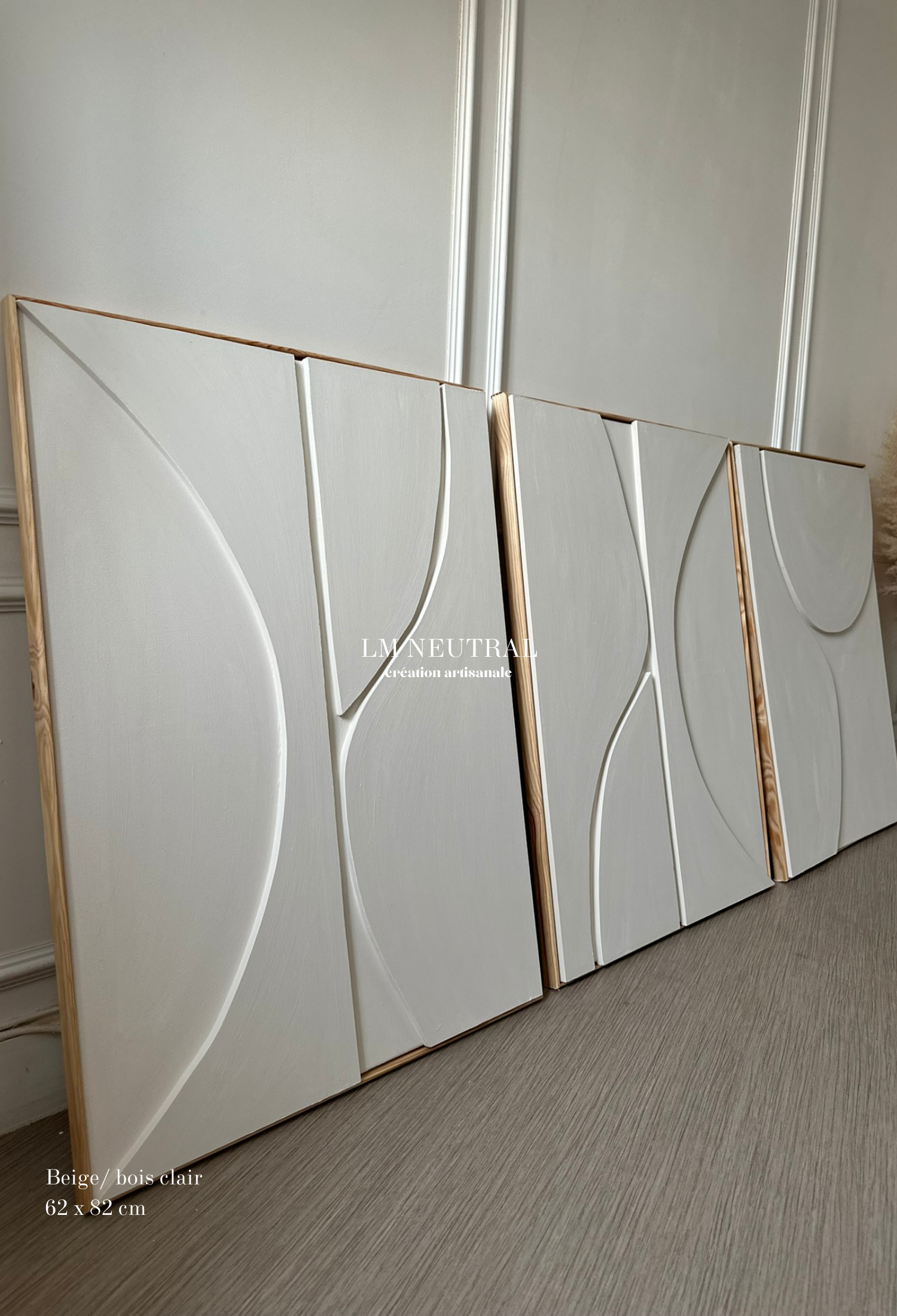 TRIO Modèles Olso - Tableaux en relief 3D - Lot de 3