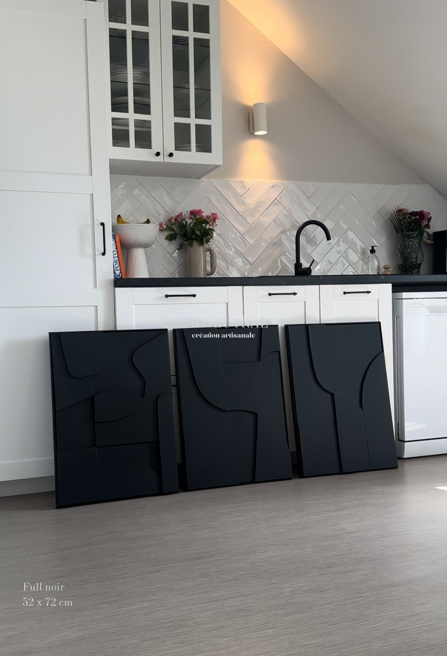 Trio Sofia, Sienne & Samara - Tableaux en relief 3D - Lot de 3