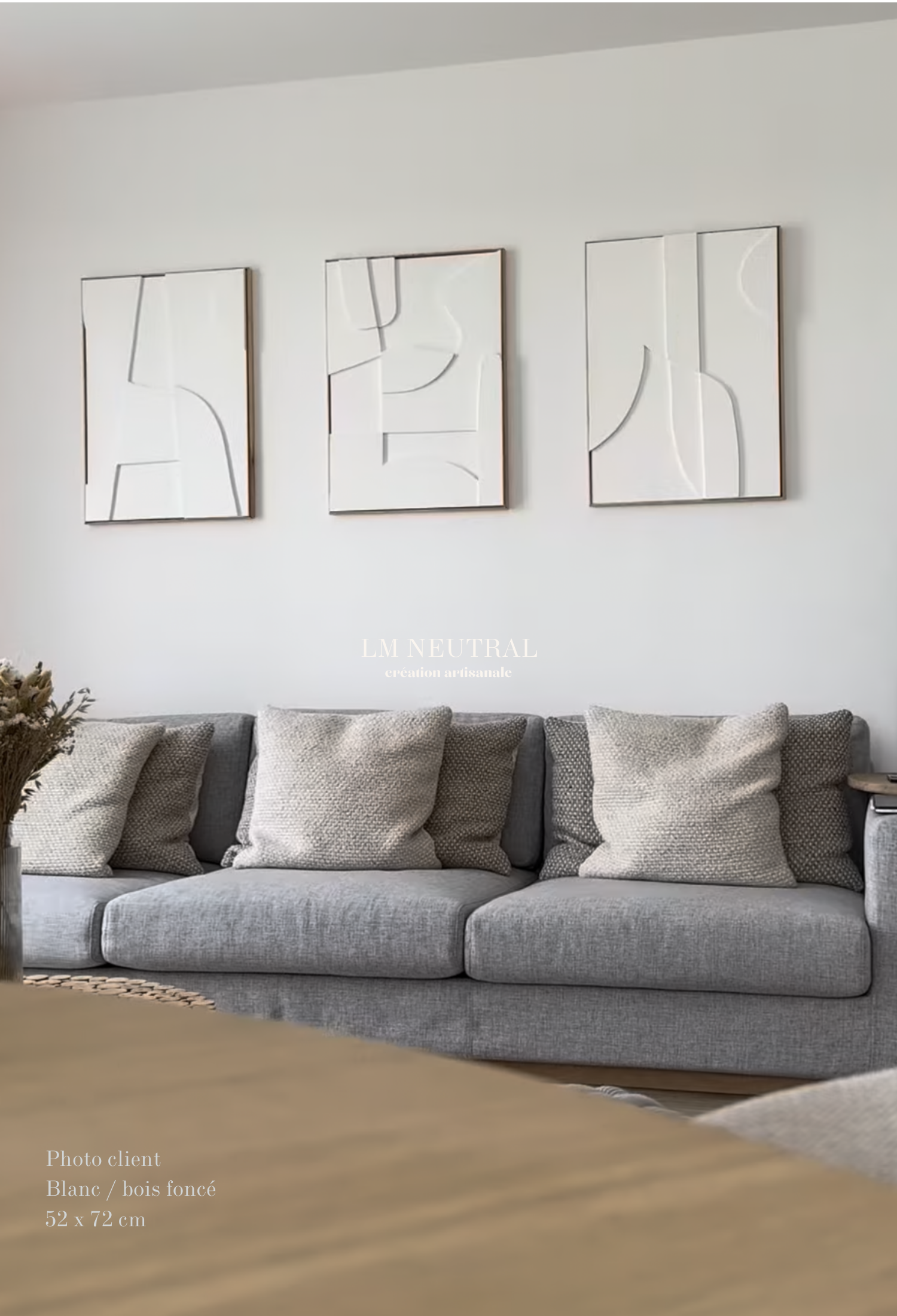 Trio Sofia, Sienne & Samara - Tableaux en relief 3D - Lot de 3