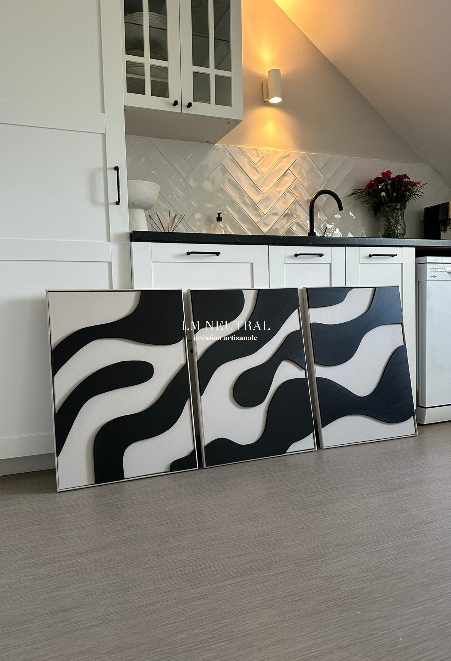 Trio modèles Odessa - Tableaux en relief 3D - Lot de 3