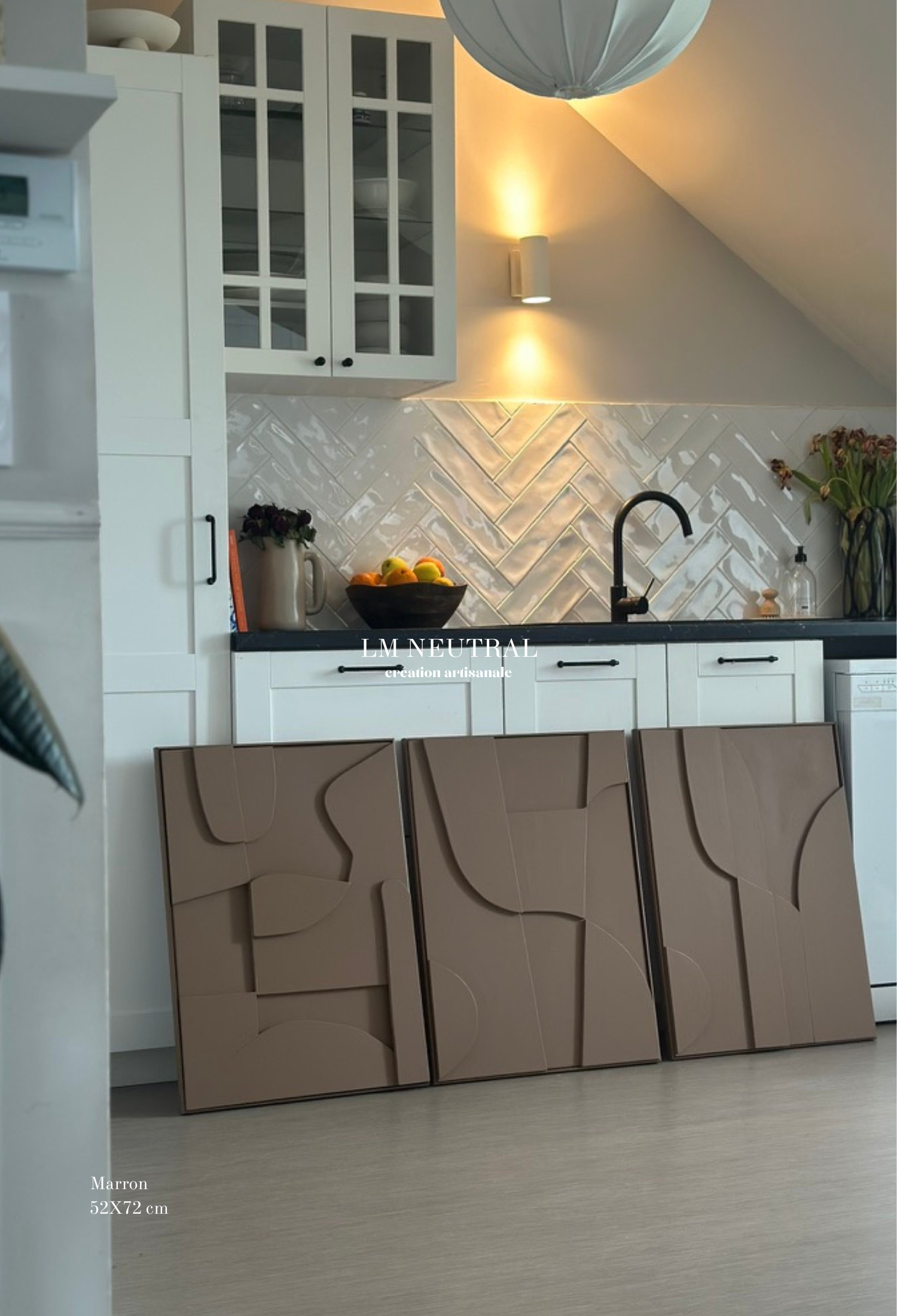 Trio Sofia, Sienne & Samara - Tableaux en relief 3D - Lot de 3